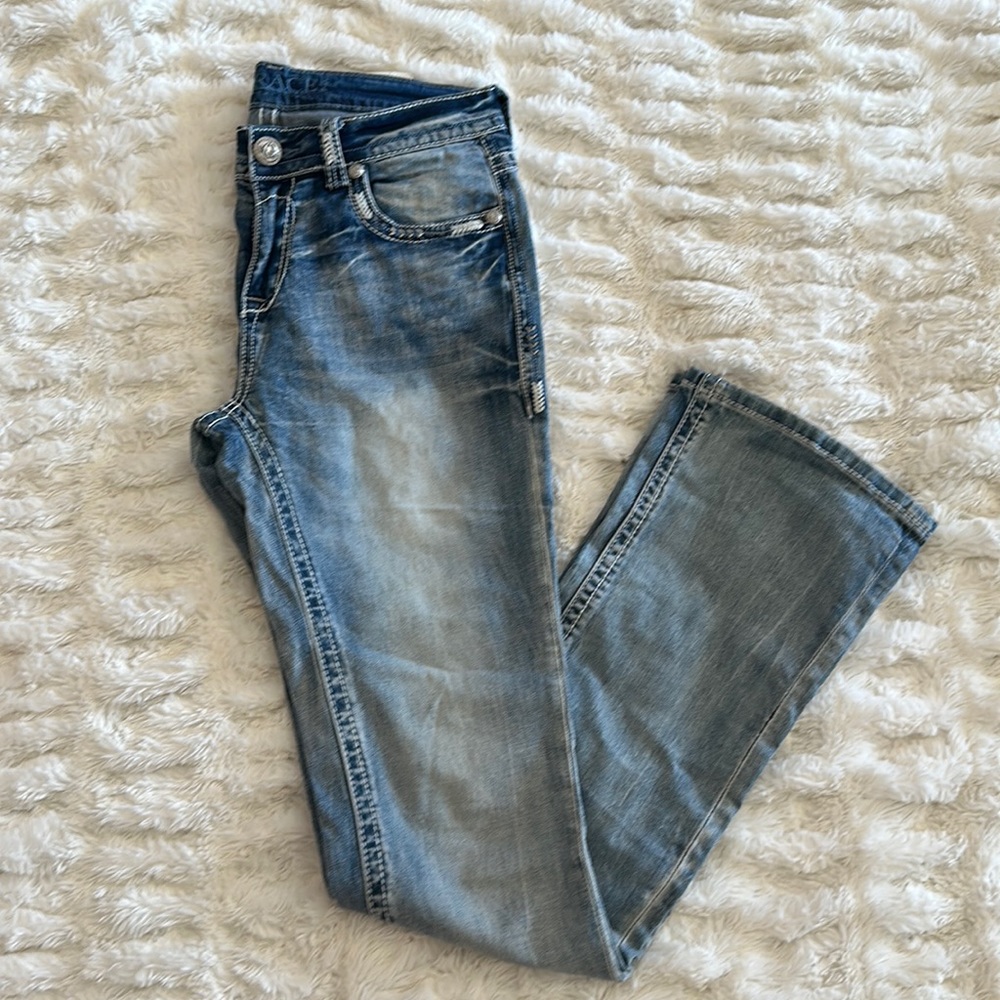 Grace in LA embellished boot cut jeans